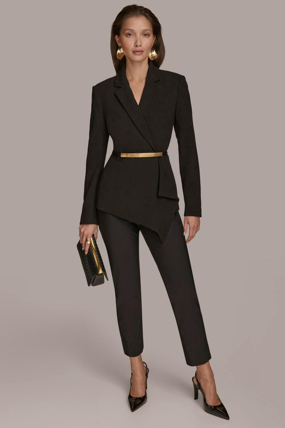 Donna Karan Blazers | Women JACKET WITH BAR BELT Black