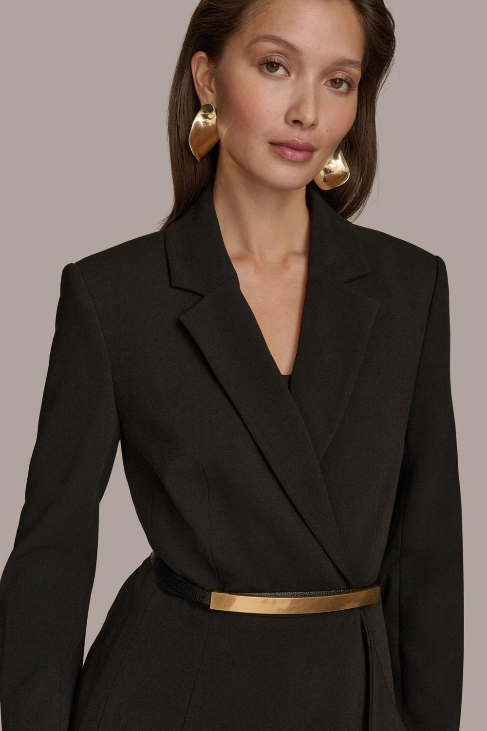 Donna Karan Blazers | Women JACKET WITH BAR BELT Black