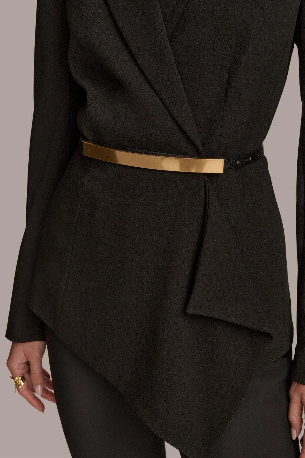 Donna Karan Blazers | Women JACKET WITH BAR BELT Black