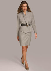Donna Karan Blazers | Women NOVELTY BELTED JACKET Pearl/cream