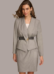 Donna Karan Blazers | Women NOVELTY BELTED JACKET Pearl/cream