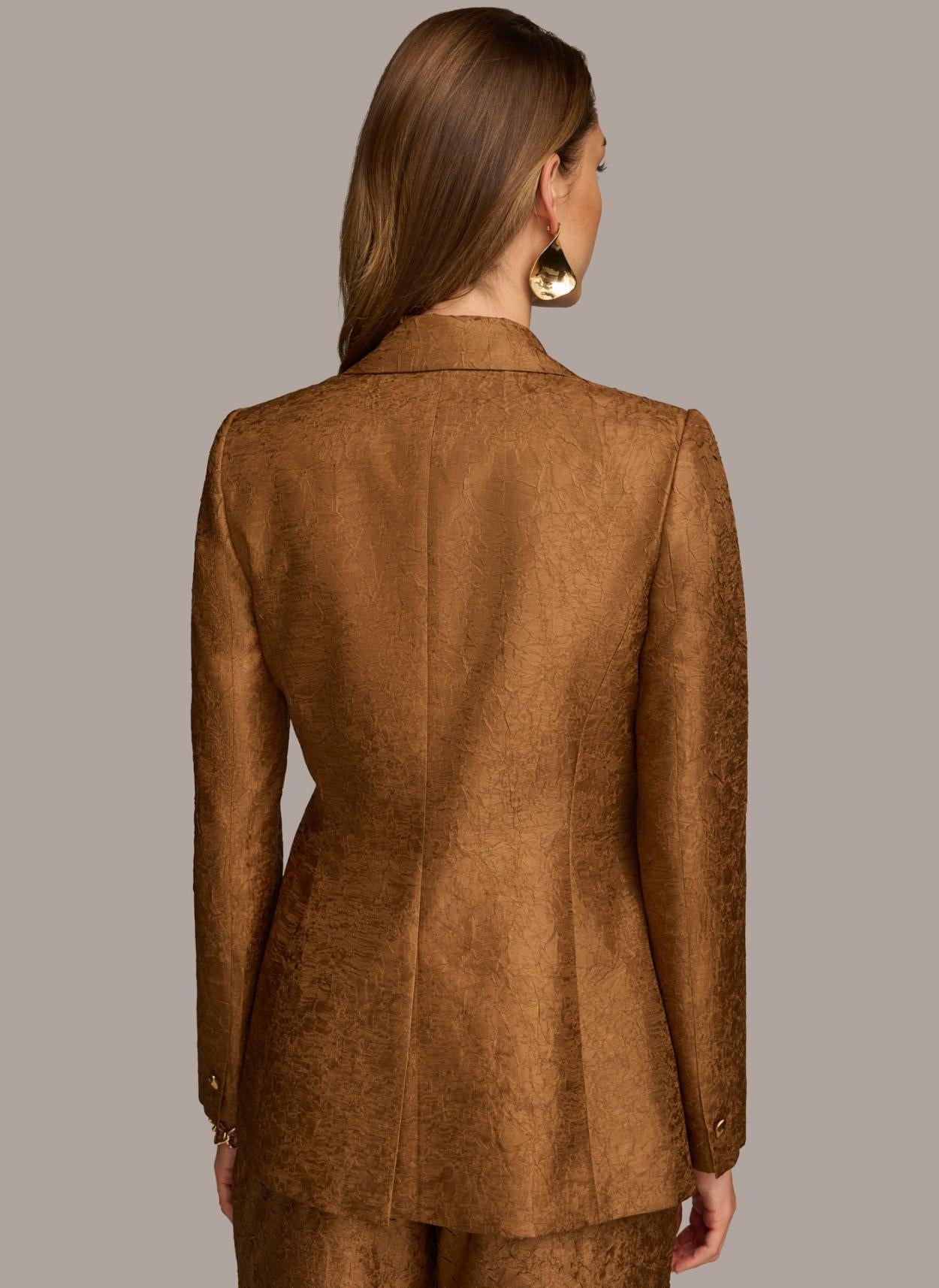 Donna Karan Blazers | Women NOVELTY ONE BUTTON JACKET Bronze
