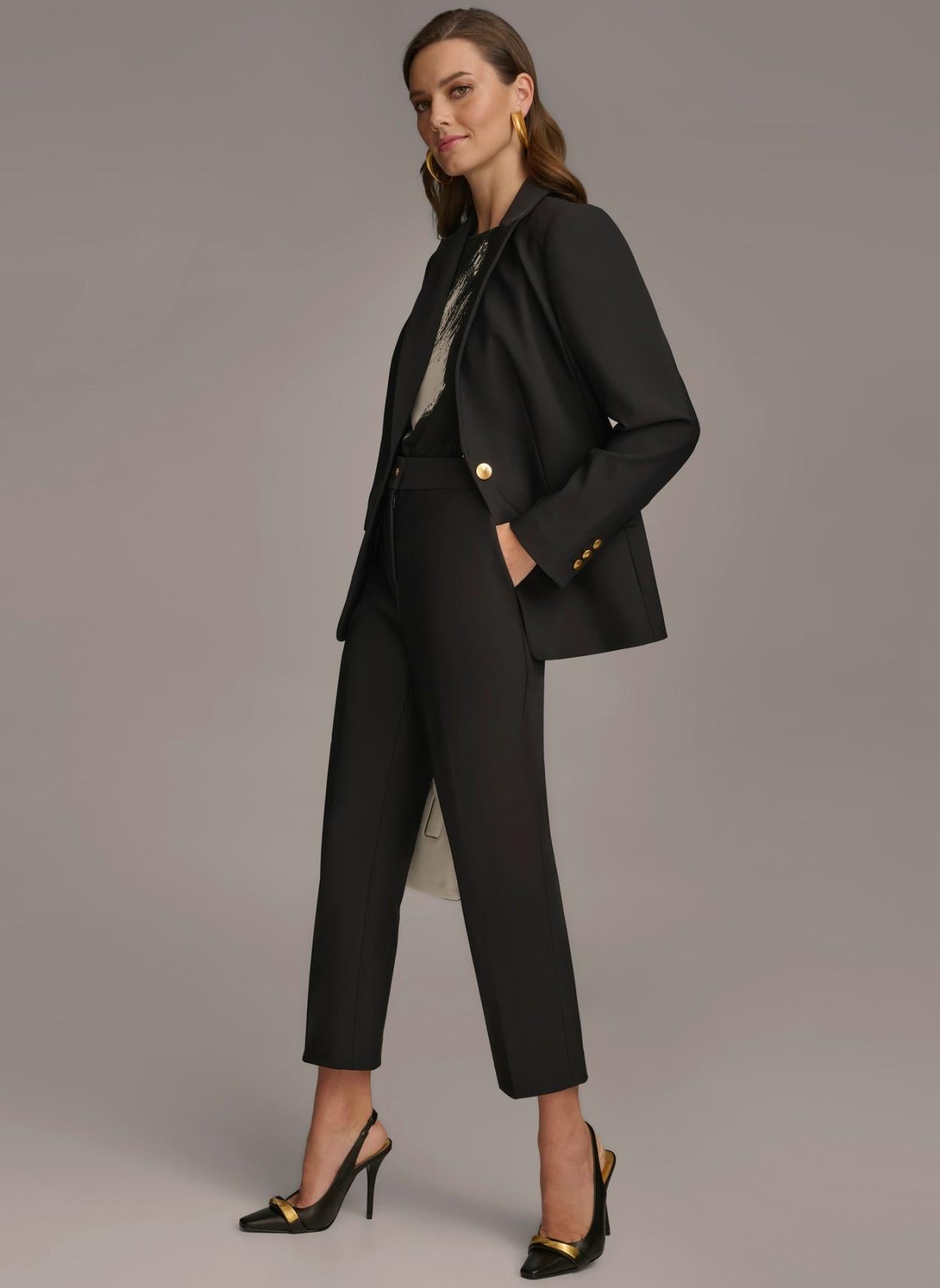 Donna Karan Blazers | Women ONE BUTTON JACKET Black