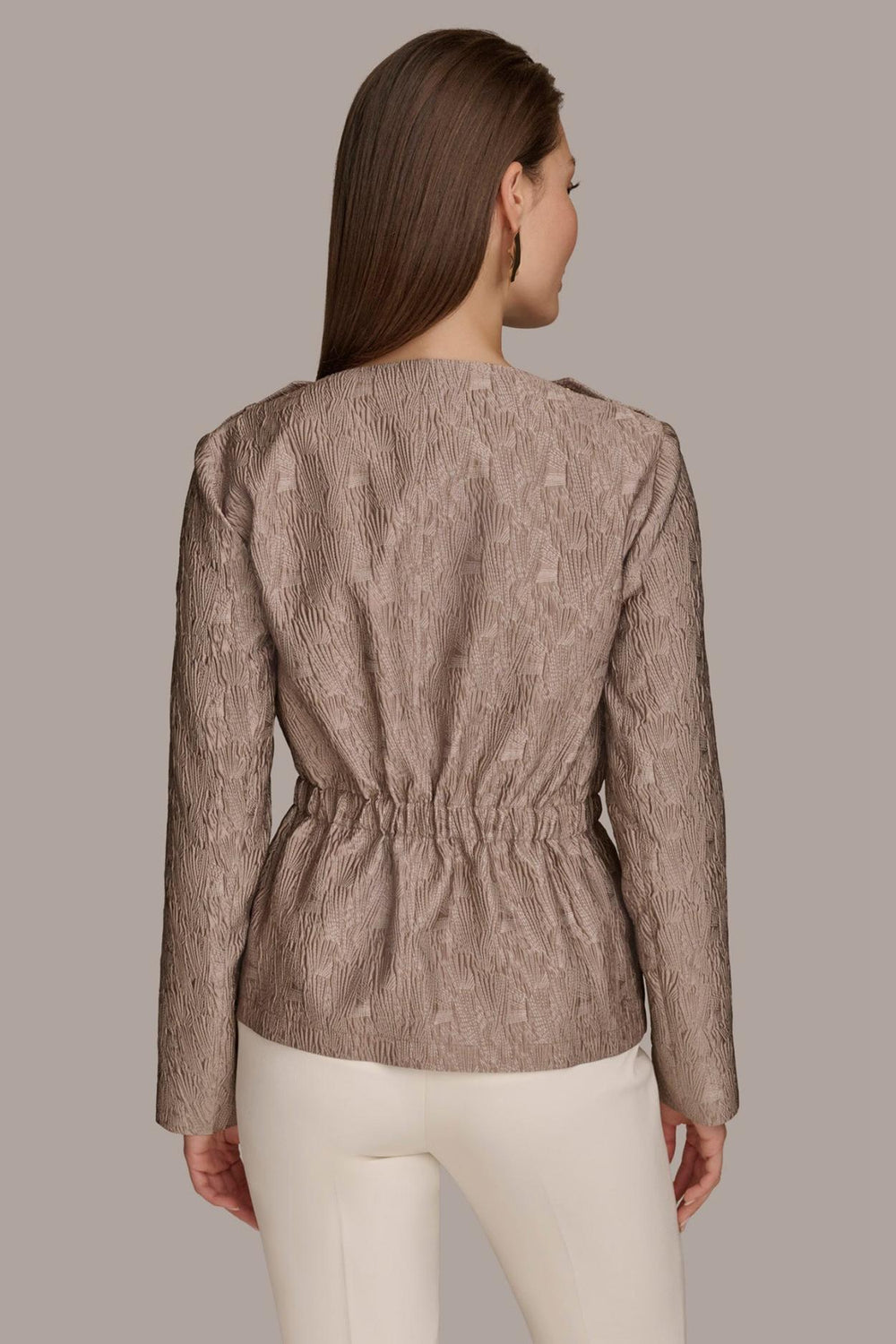 Donna Karan Blazers | Women TEXTURED JACKET WITH TIE BELT Mink