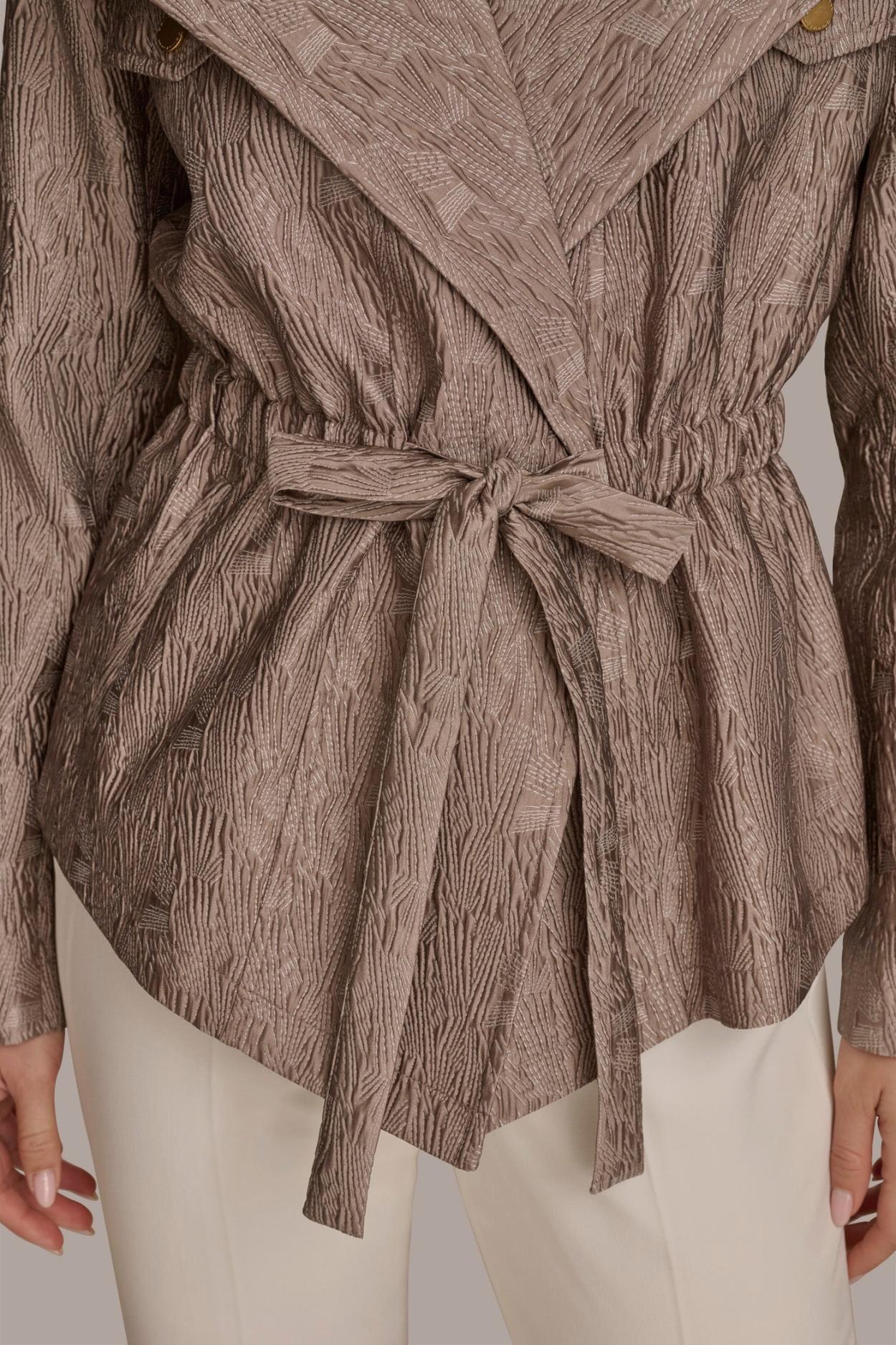 Donna Karan Blazers | Women TEXTURED JACKET WITH TIE BELT Mink