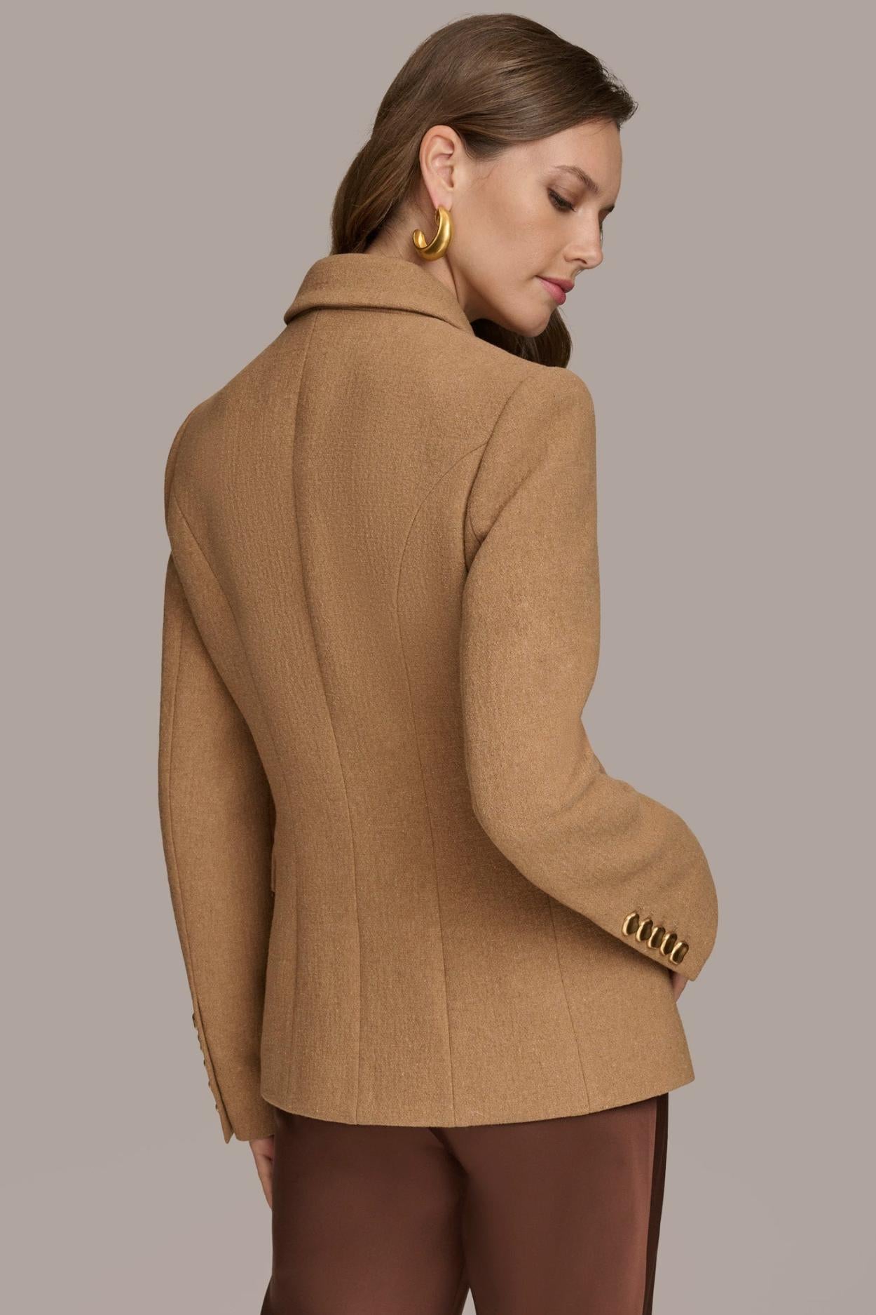 Donna Karan Blazers | Women WOOL BLAZER JACKET Camel