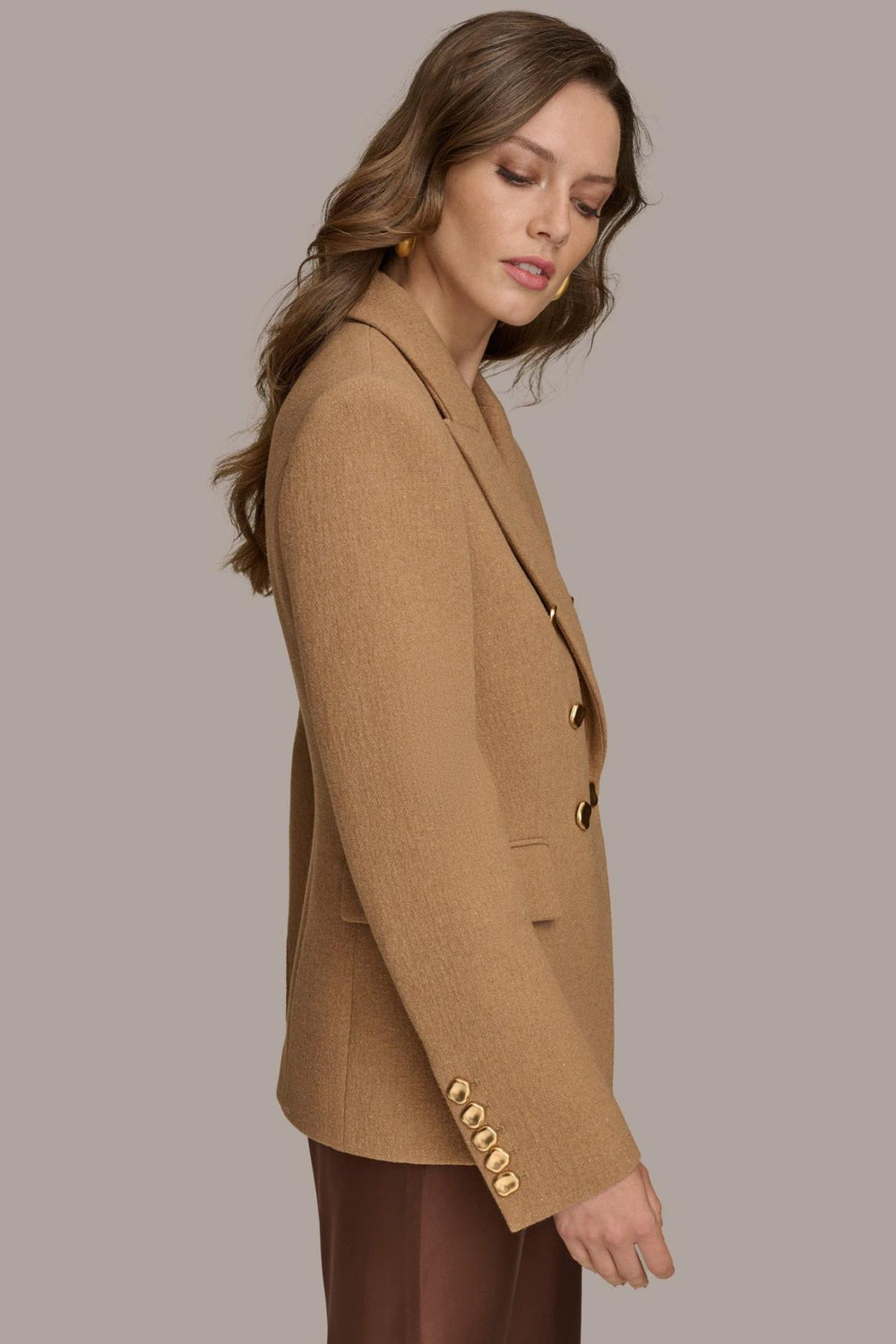 Donna Karan Blazers | Women WOOL BLAZER JACKET Camel