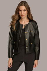 Donna Karan Coats And Jackets | Women BOXY JACKET WITH GOLD BUTTONS Black