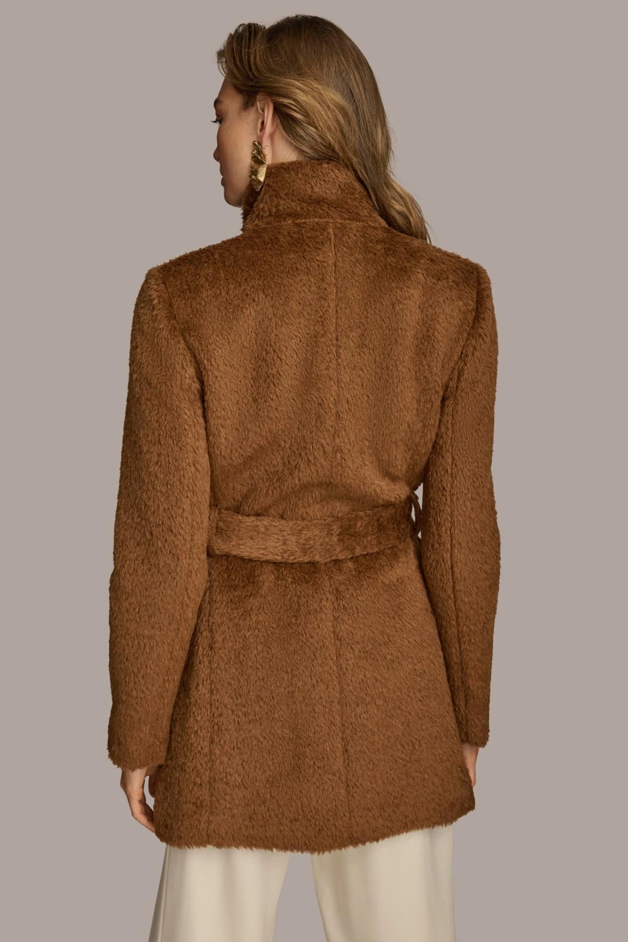 Donna Karan Coats And Jackets | Women FAUX FUR JACKET Tobacco