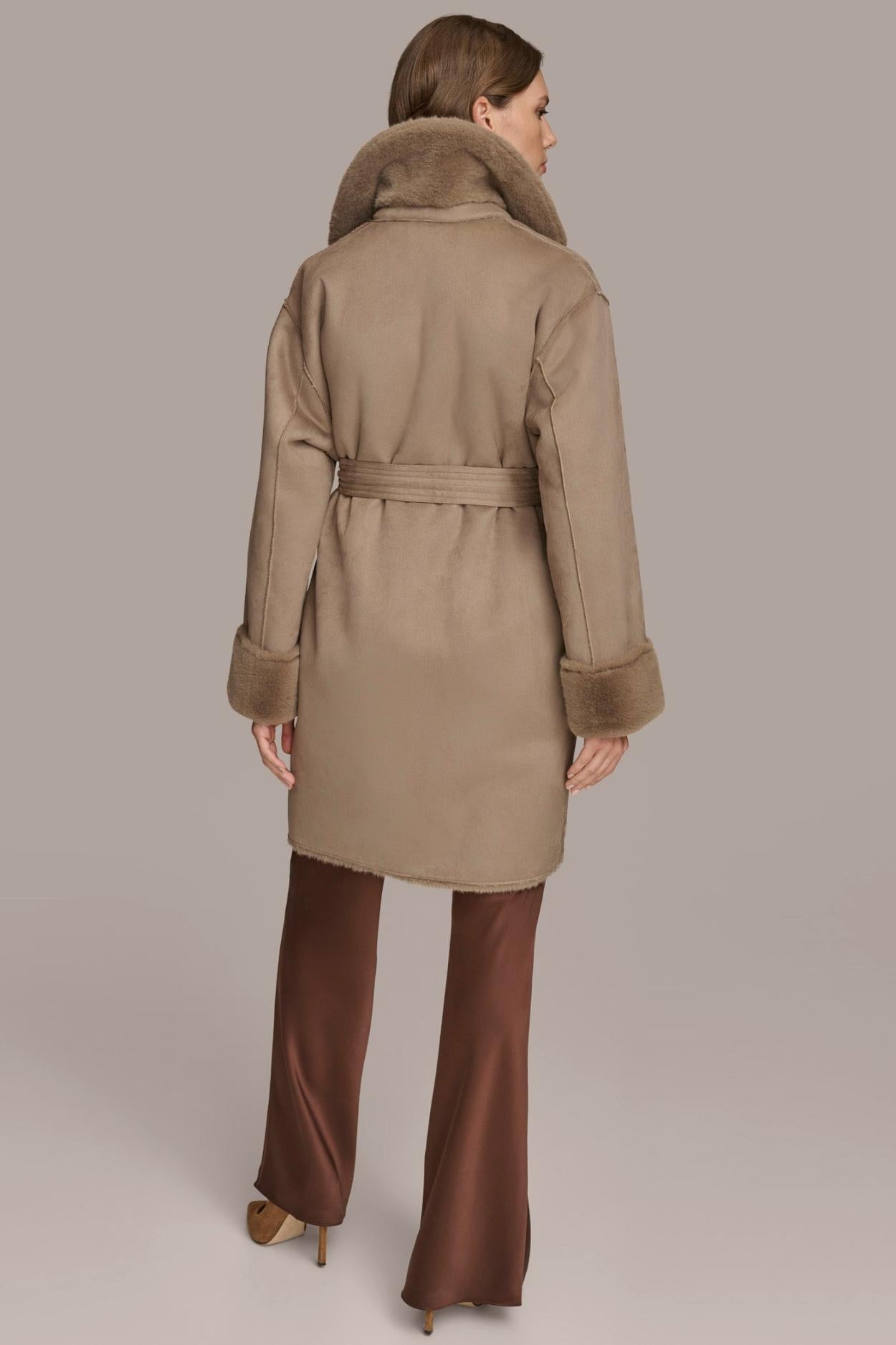 Donna Karan Coats And Jackets | Women FAUX SHERPA JACKET Taupe