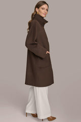 Donna Karan Coats And Jackets | Women FUNNEL NECK COAT Brown
