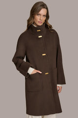Donna Karan Coats And Jackets | Women FUNNEL NECK COAT Brown