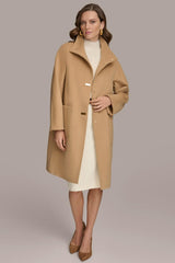Donna Karan Coats And Jackets | Women FUNNEL NECK COAT Camel