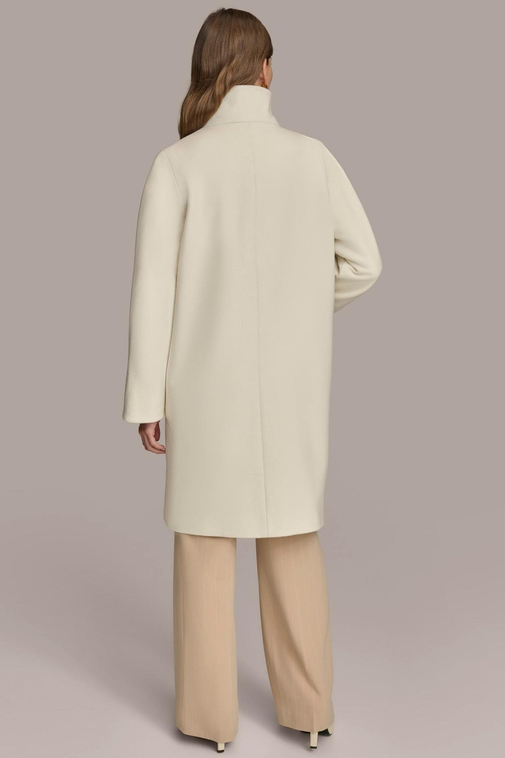 Donna Karan Coats And Jackets | Women FUNNEL NECK COAT Ivory