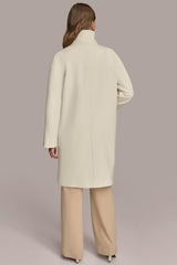 Donna Karan Coats And Jackets | Women FUNNEL NECK COAT Ivory