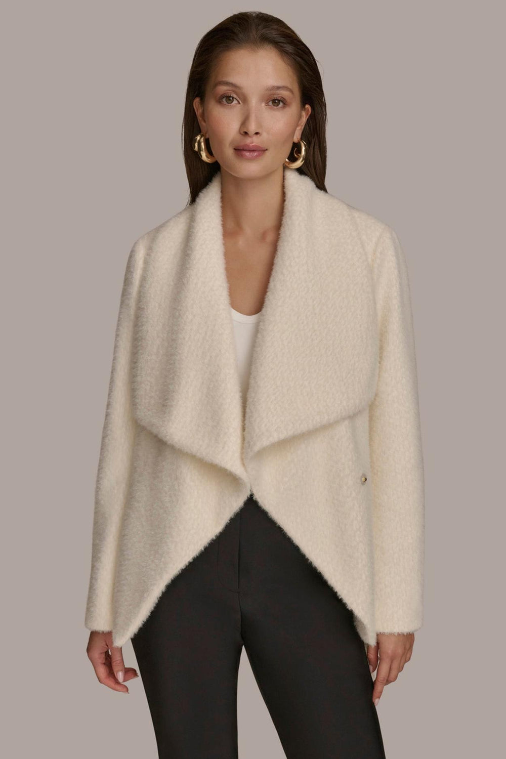 Donna Karan Coats And Jackets | Women JACQUARD WRAP JACKET Ivory