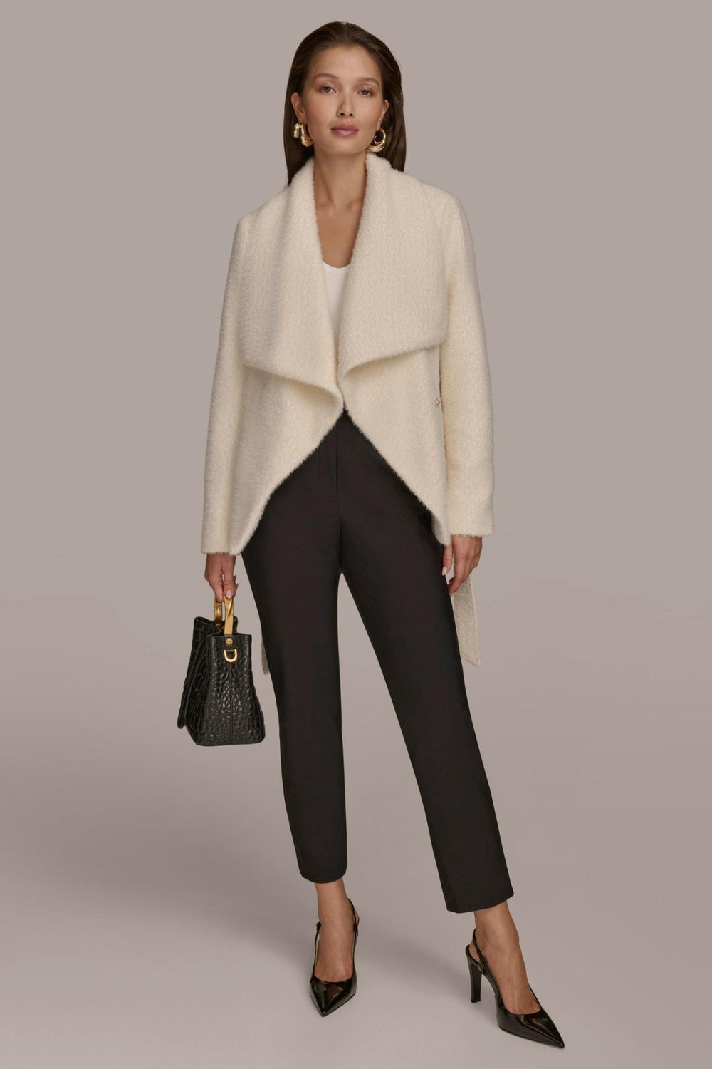 Donna Karan Coats And Jackets | Women JACQUARD WRAP JACKET Ivory