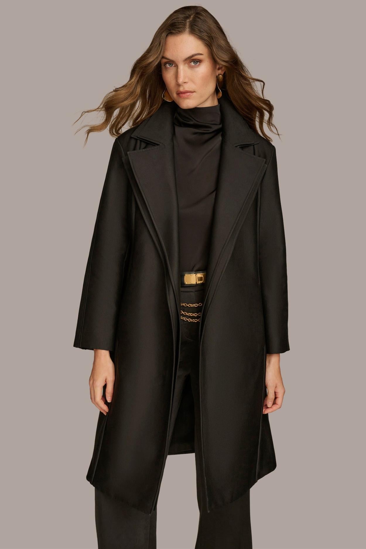Donna Karan Coats And Jackets | Women LAYERED EFFECT COAT Black