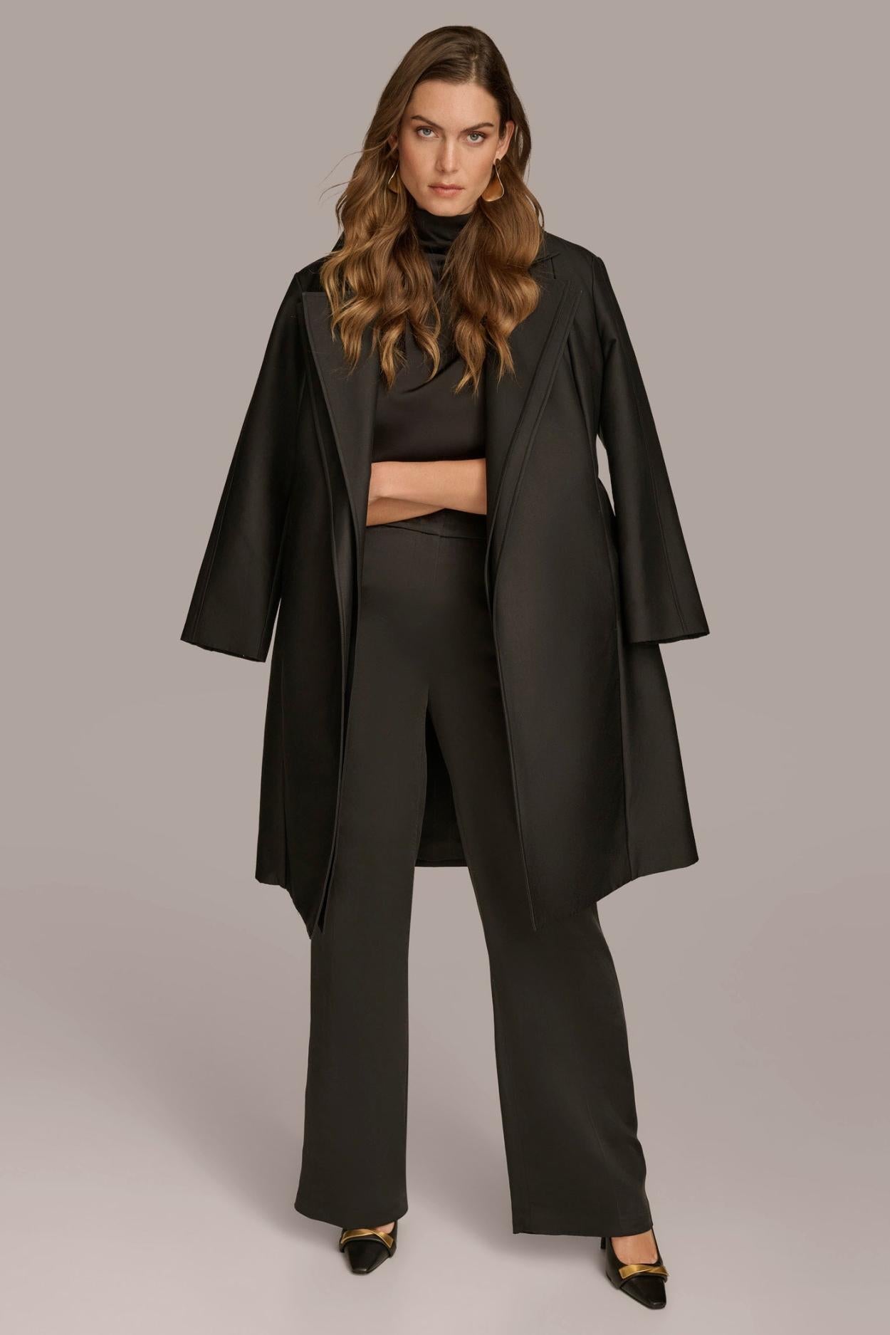 Donna Karan Coats And Jackets | Women LAYERED EFFECT COAT Black