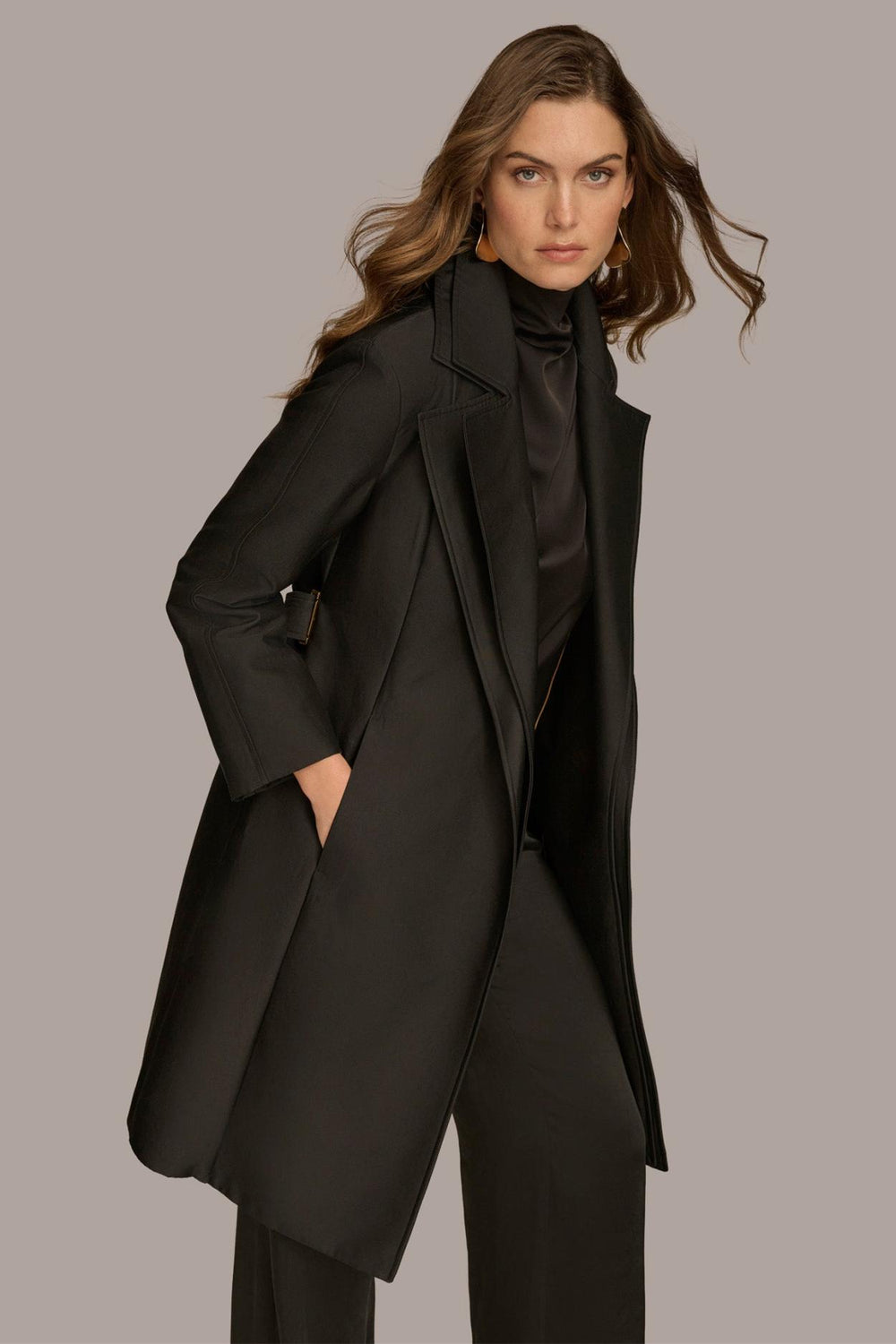 Donna Karan Coats And Jackets | Women LAYERED EFFECT COAT Black