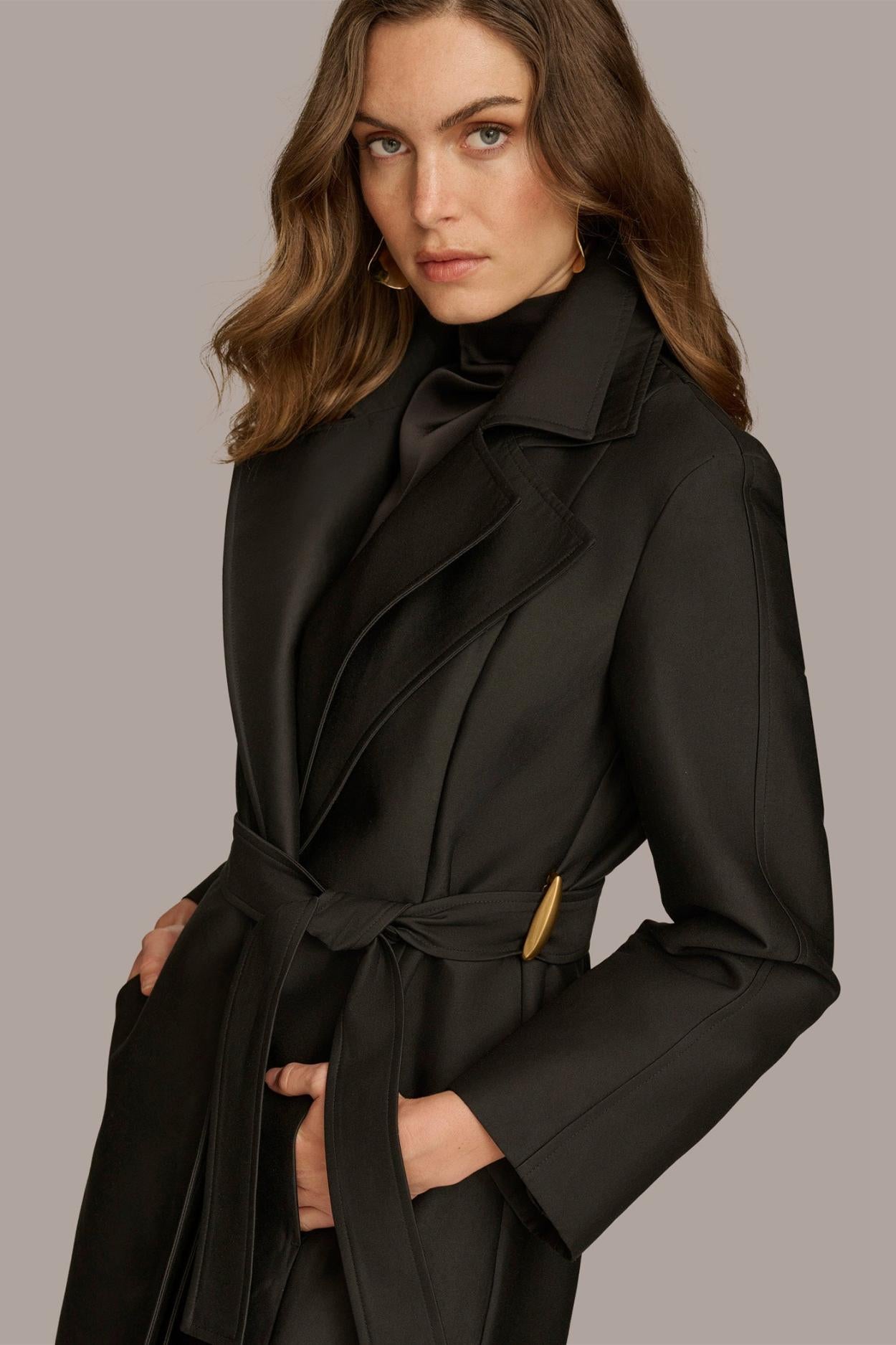Donna Karan Coats And Jackets | Women LAYERED EFFECT COAT Black