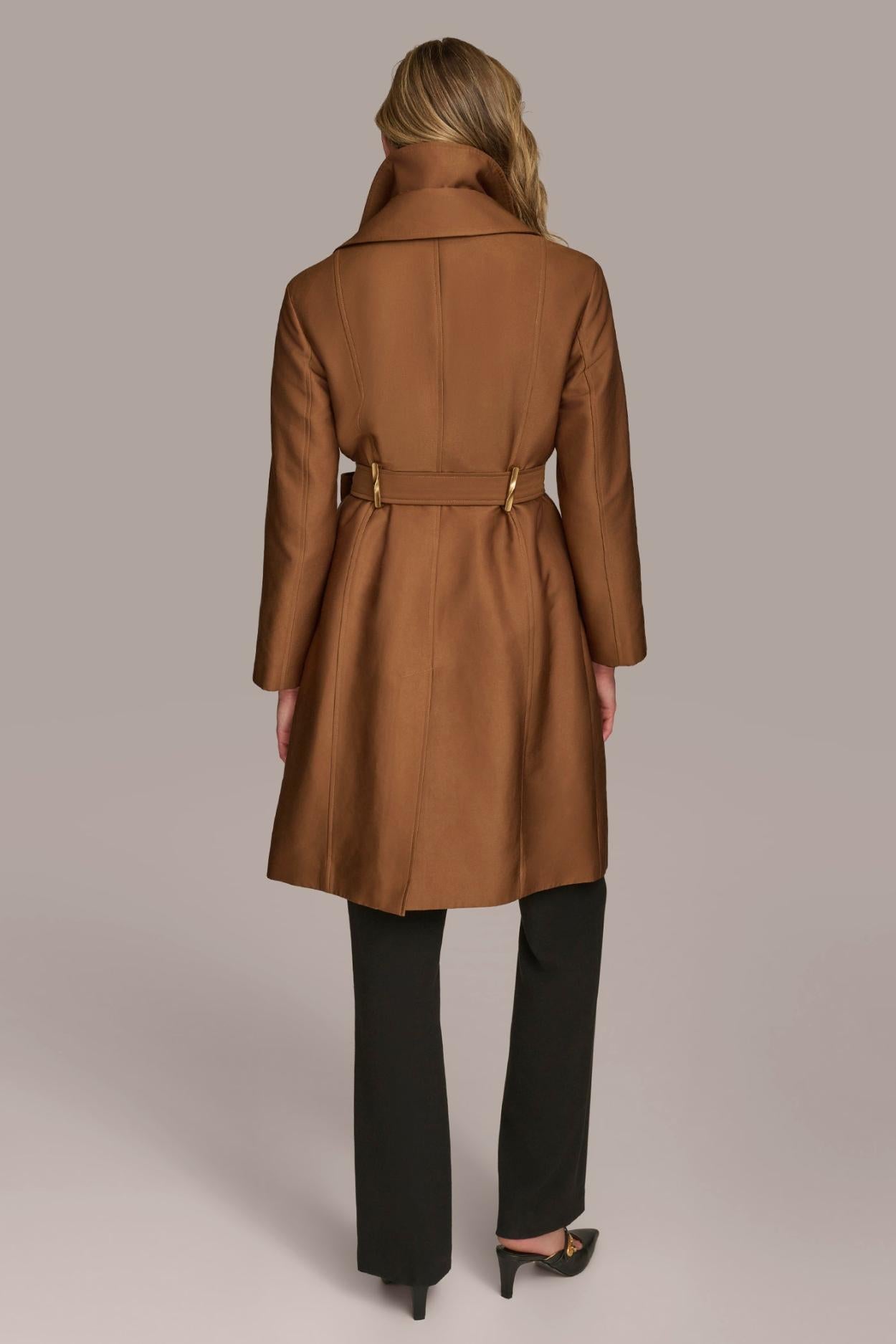 Donna Karan Coats And Jackets | Women LAYERED EFFECT COAT Tobacco
