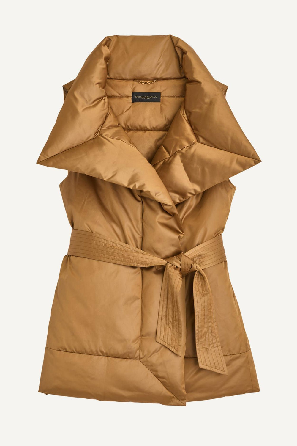 Donna Karan Coats And Jackets | Women LONG BELTED PUFFR VEST Antique Gold