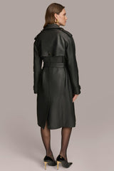 Donna Karan Coats And Jackets | Women LONG LEATHER COAT Black