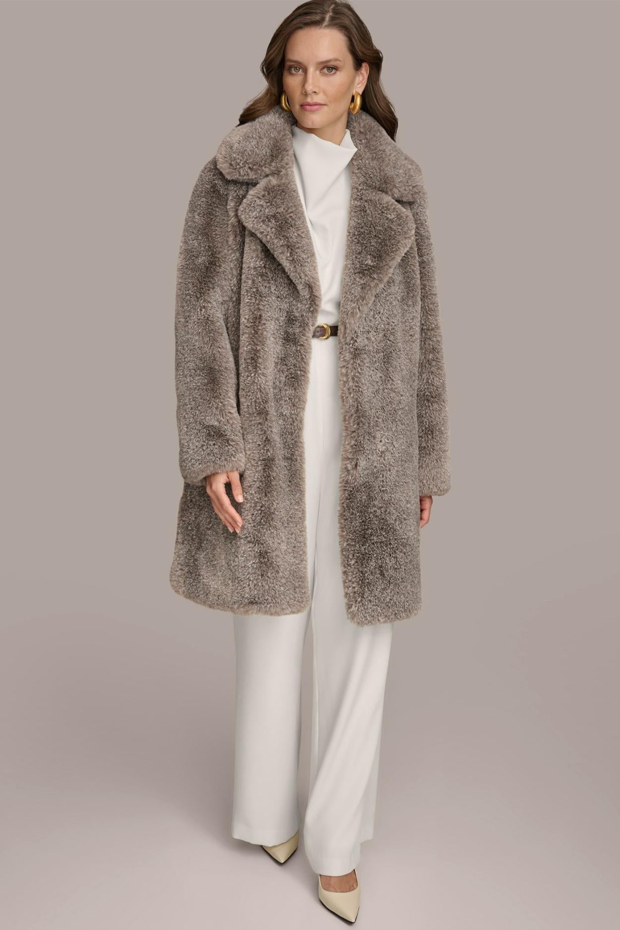 Donna Karan Coats And Jackets | Women LUXE FUR COAT Brown Mix