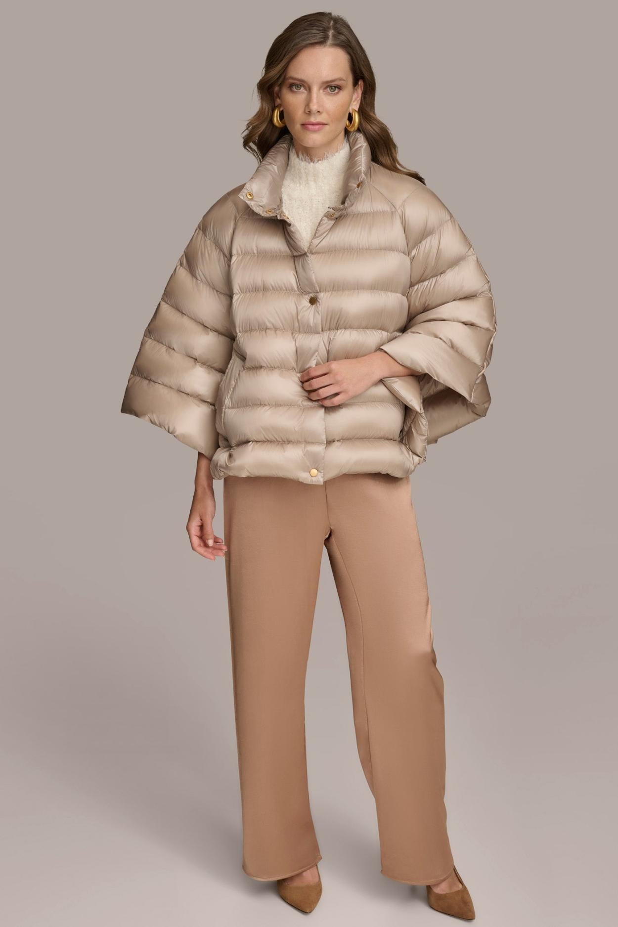 Donna Karan Coats And Jackets | Women PUFFER CAPE Latte