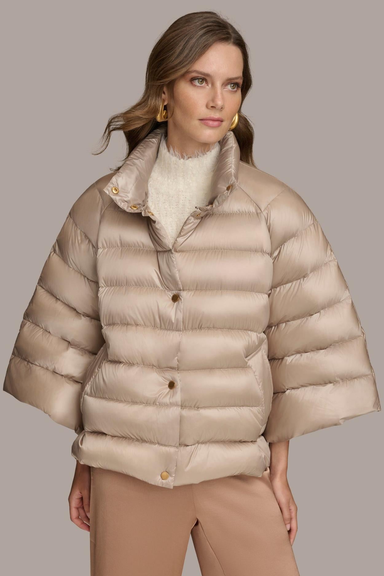 Donna Karan Coats And Jackets | Women PUFFER CAPE Latte