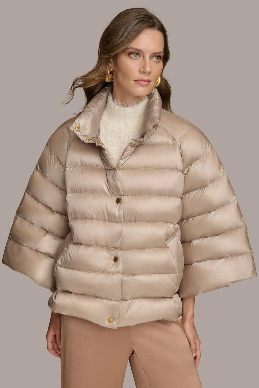 Donna Karan Coats And Jackets | Women PUFFER CAPE Latte