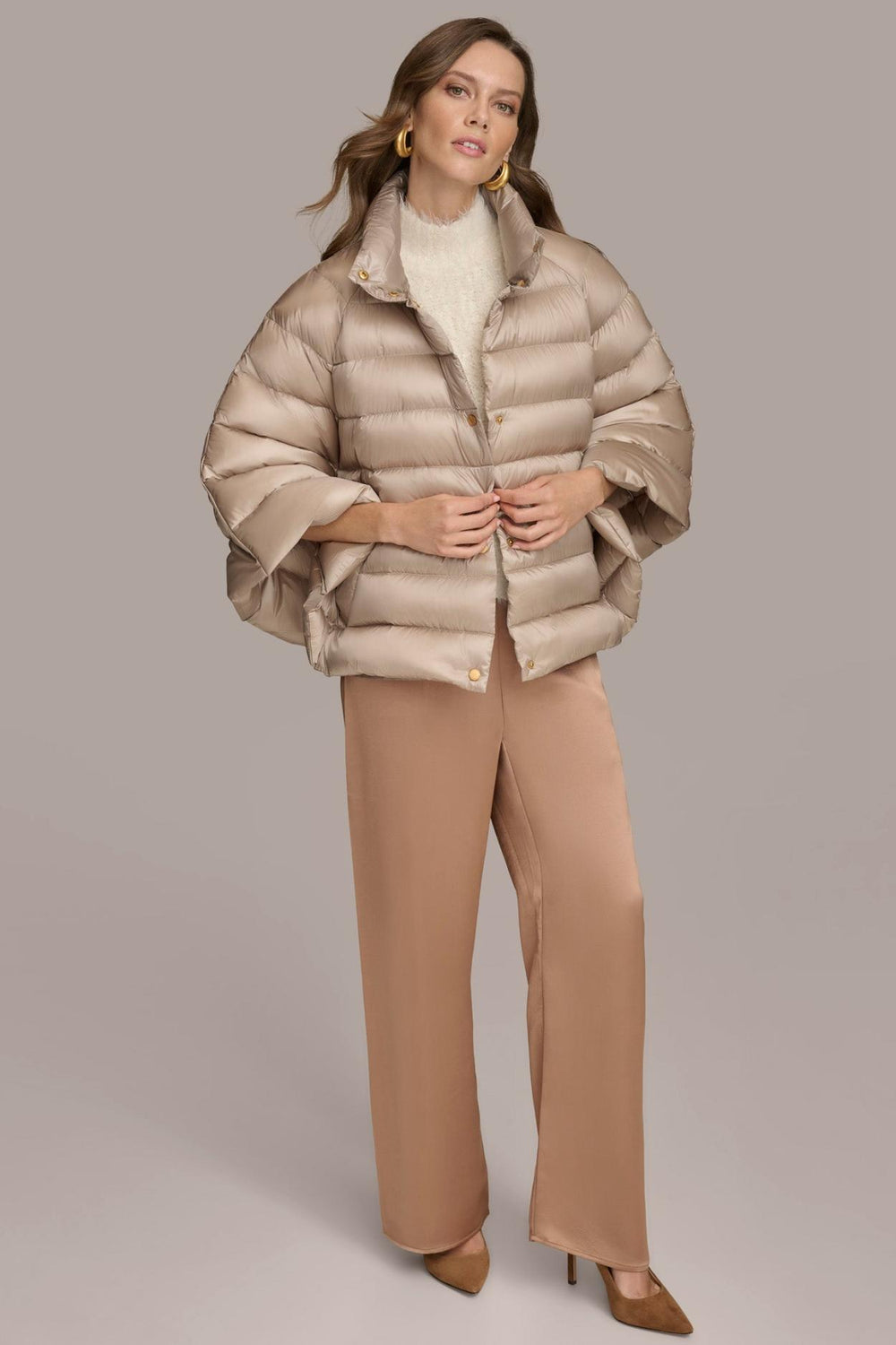 Donna Karan Coats And Jackets | Women PUFFER CAPE Latte