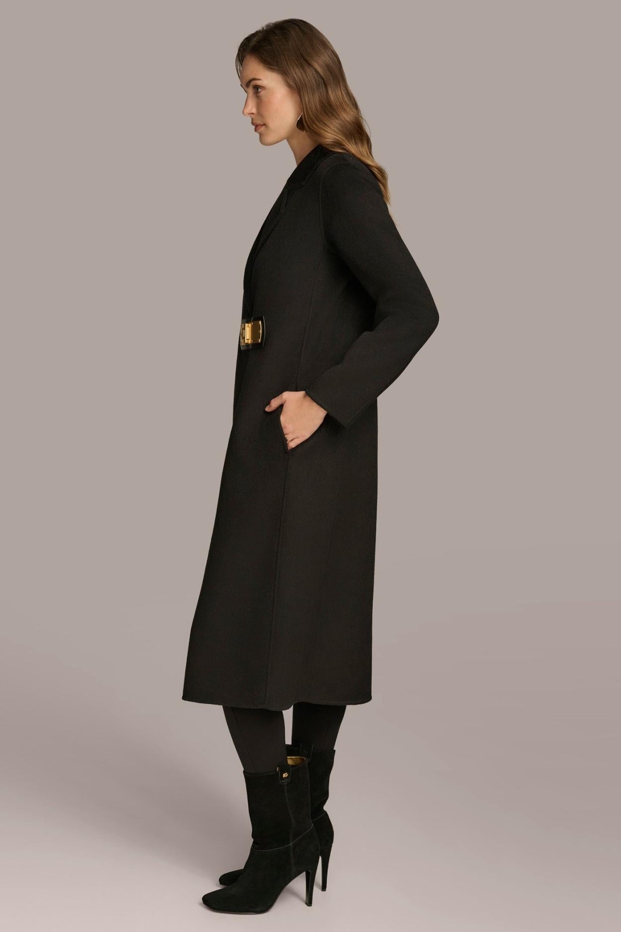 Donna Karan Coats And Jackets | Women TAILORED COAT WITH BRUSHED HARDWARE DETAIL Black