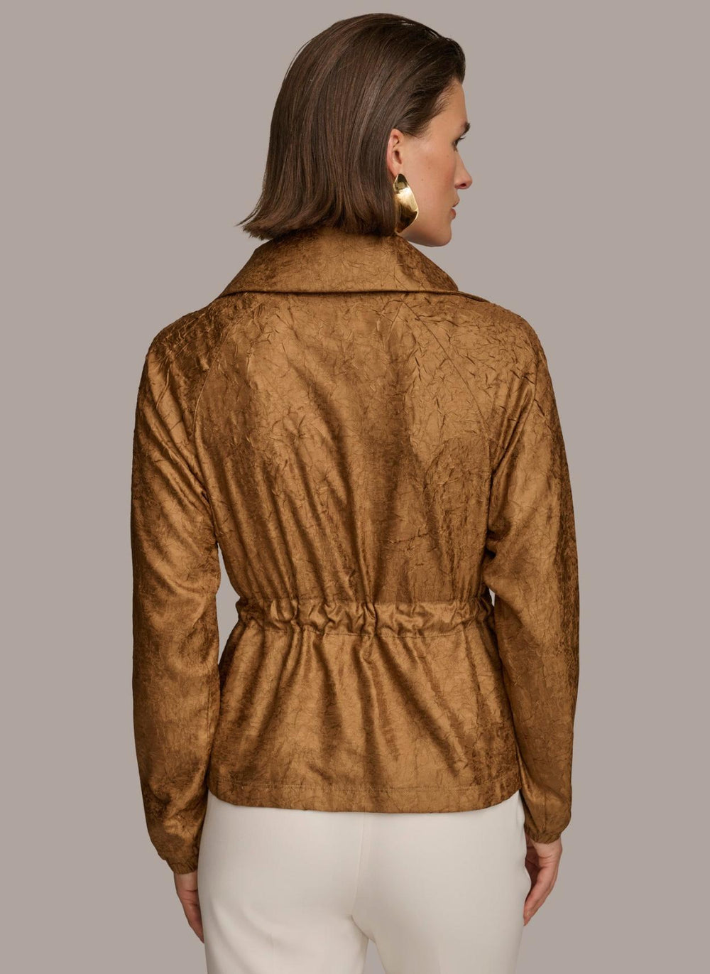 Donna Karan Coats And Jackets | Women TEXTURE BELTED WRAP JACKET Bronze