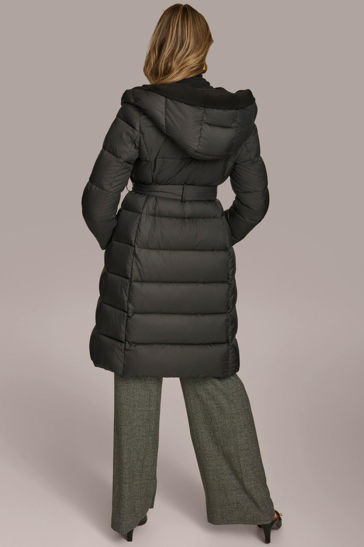 Donna Karan Coats And Jackets | Women TIE WAIST PUFFER Black