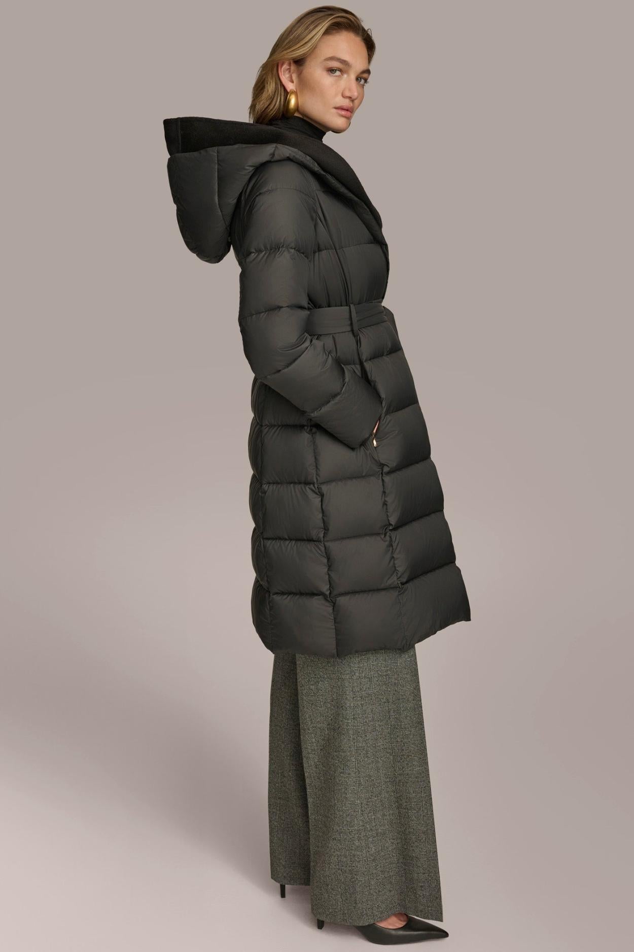 Donna Karan Coats And Jackets | Women TIE WAIST PUFFER Black