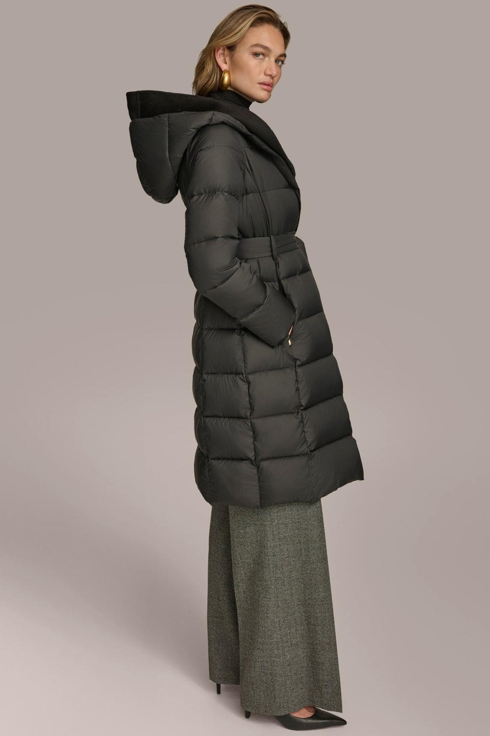 Donna Karan Coats And Jackets | Women TIE WAIST PUFFER Black