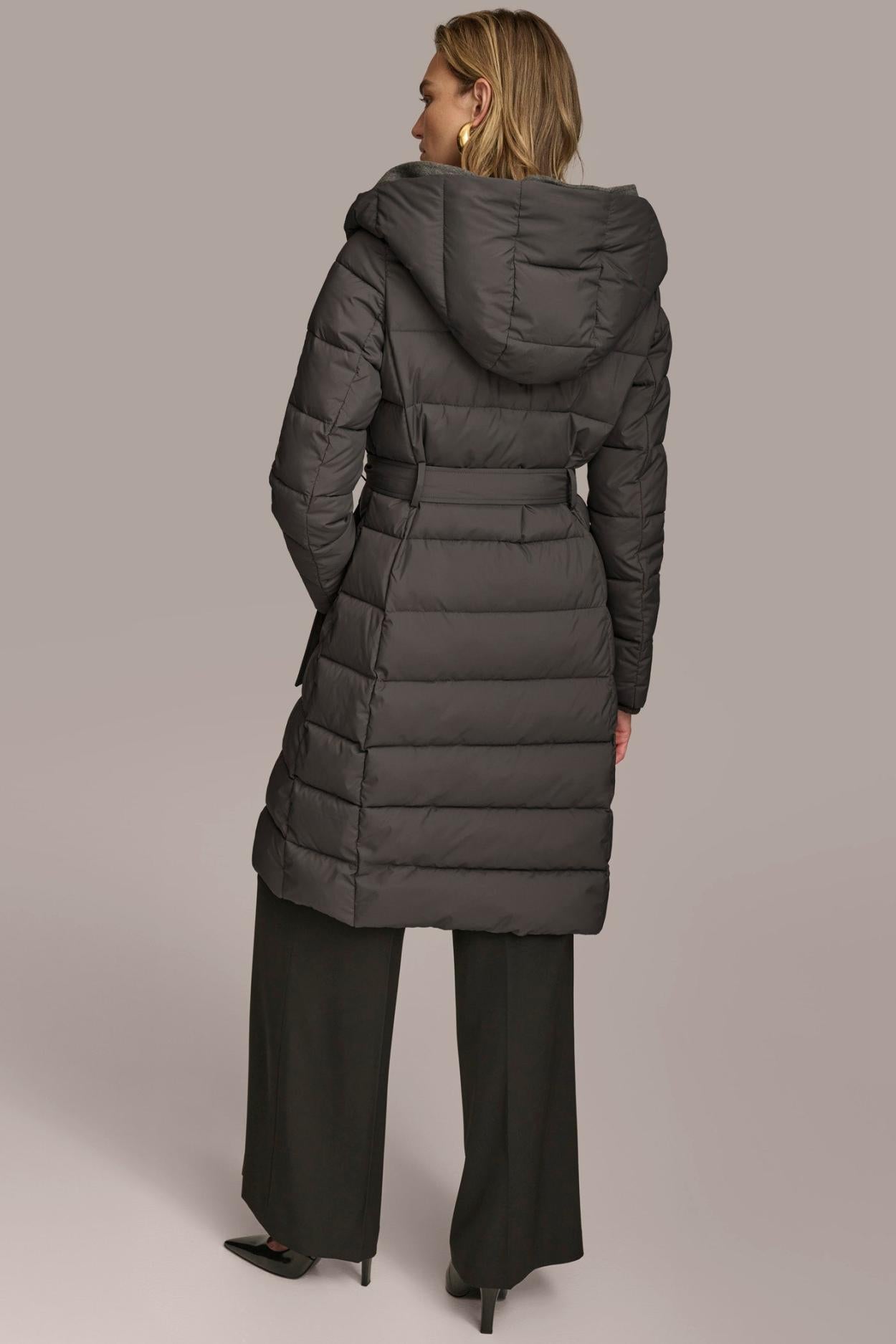 Donna Karan Coats And Jackets | Women TIE WAIST PUFFER Grey