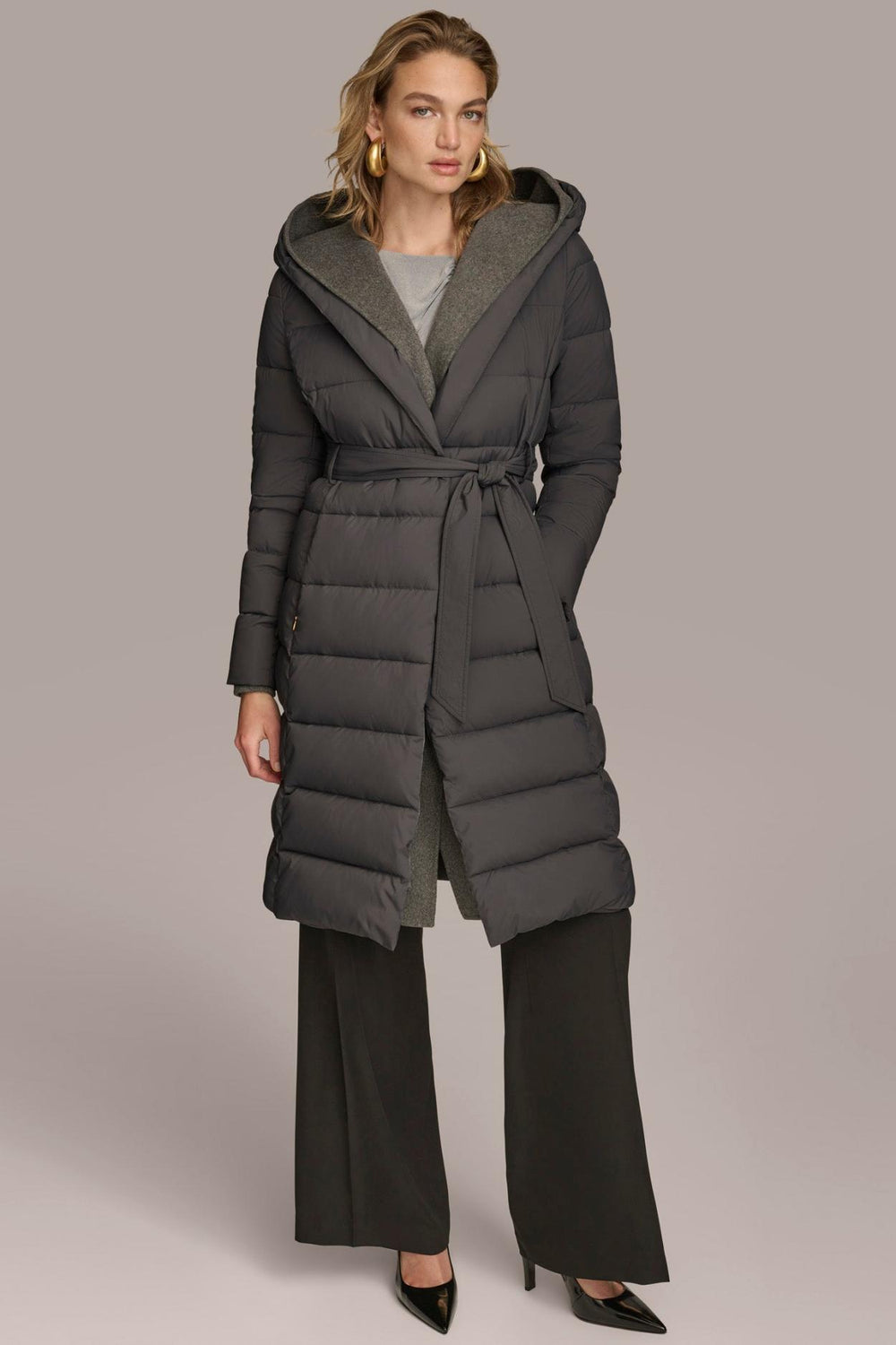 Donna Karan Coats And Jackets | Women TIE WAIST PUFFER Grey