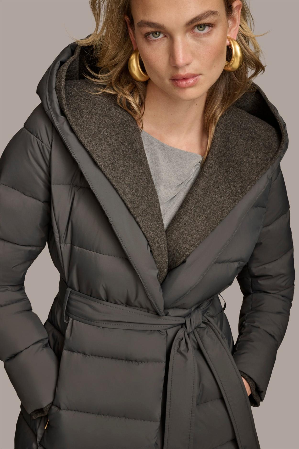 Donna Karan Coats And Jackets | Women TIE WAIST PUFFER Grey