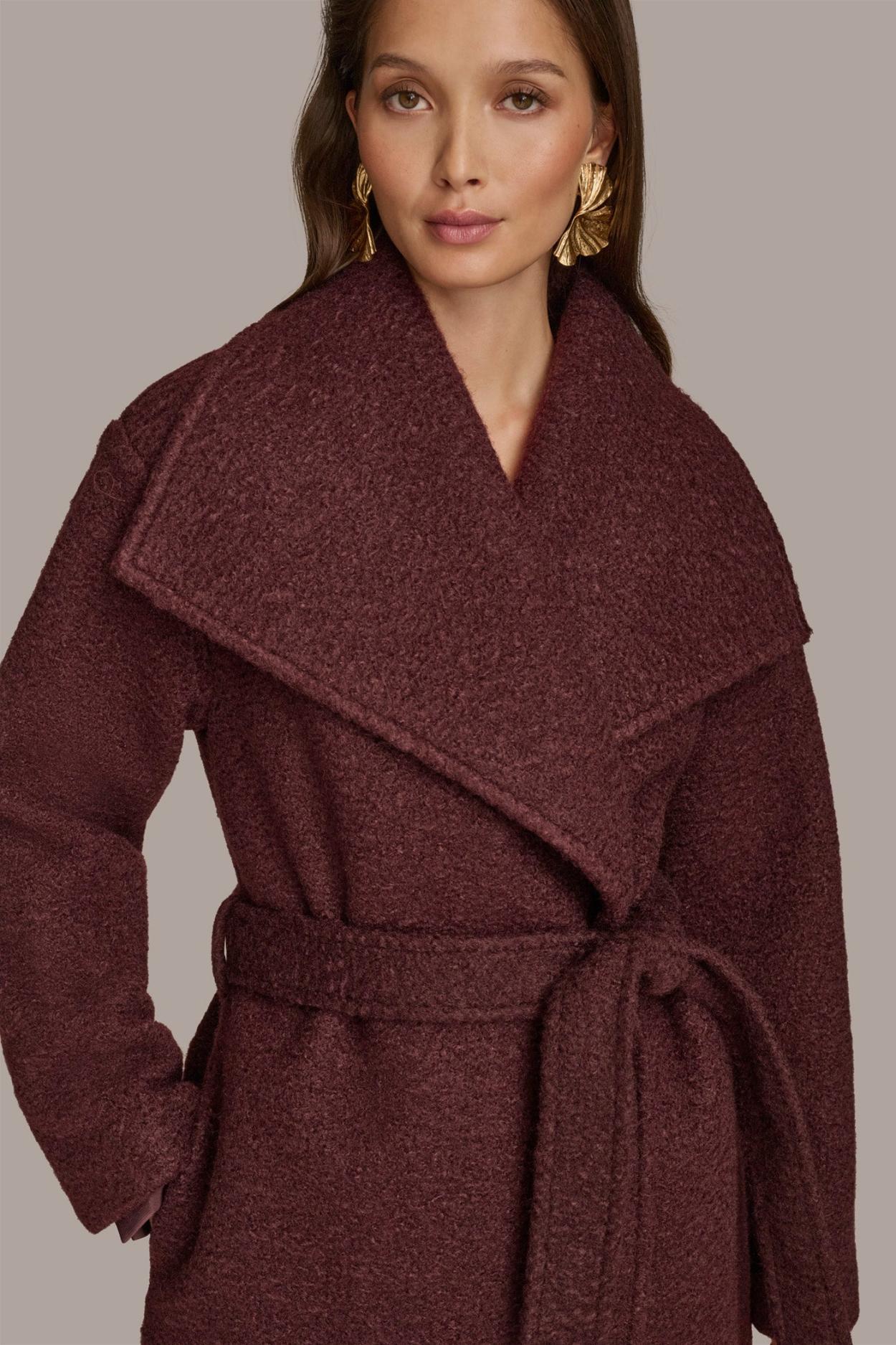 Donna Karan Coats And Jackets | Women WIDE COLLAR &amp; SELF BELT COAT Brandywine