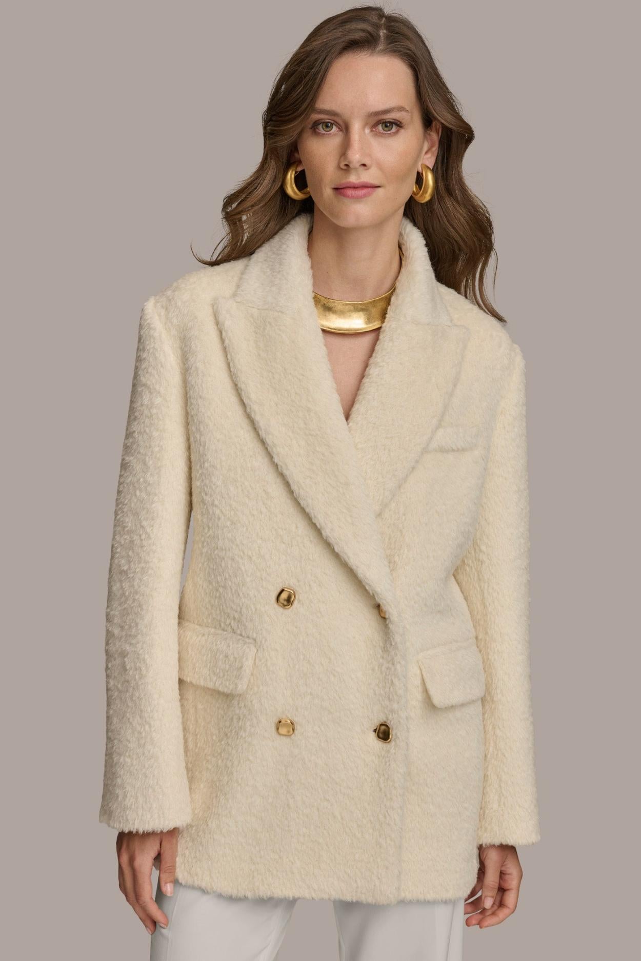 Donna Karan Coats And Jackets | Women WOOL COAT Ivory