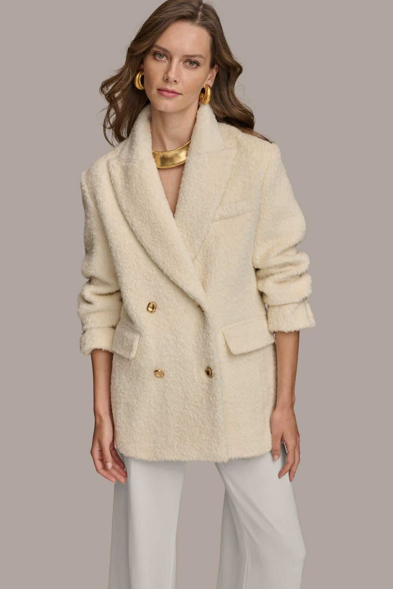 Donna Karan Coats And Jackets | Women WOOL COAT Ivory