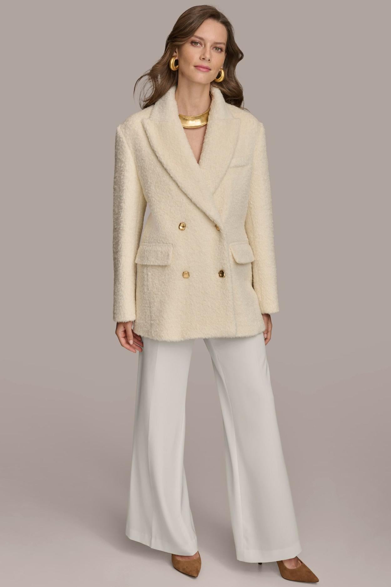 Donna Karan Coats And Jackets | Women WOOL COAT Ivory