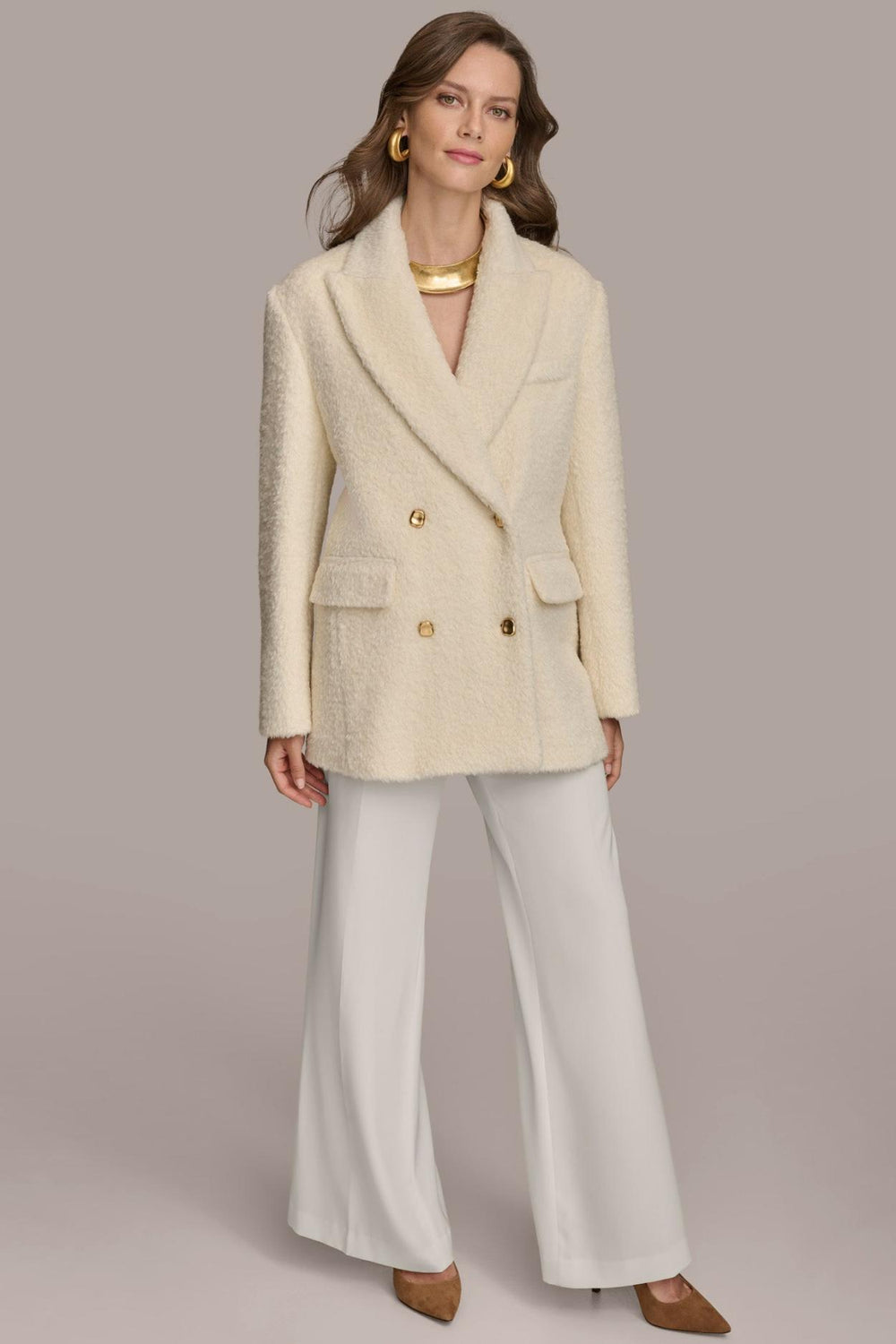 Donna Karan Coats And Jackets | Women WOOL COAT Ivory