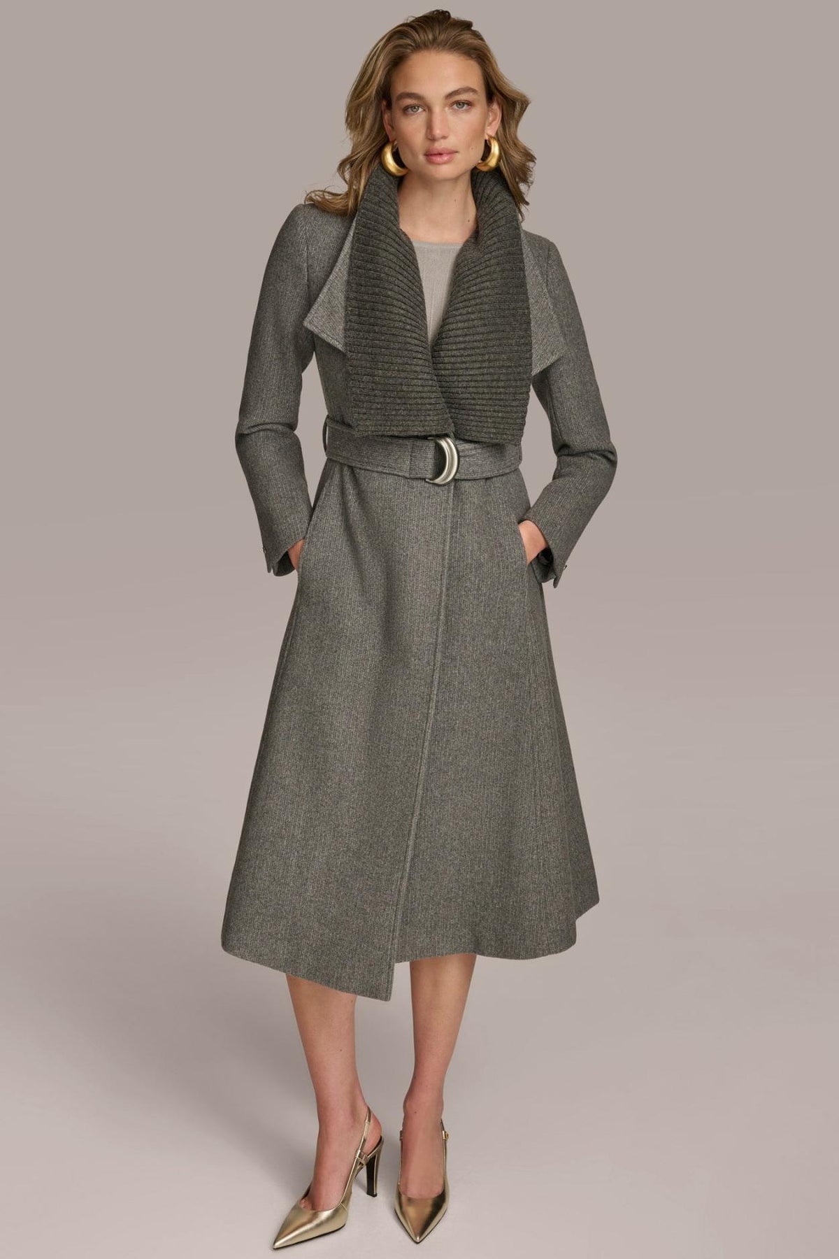 Donna Karan Coats And Jackets | Women WOOL COAT Steel
