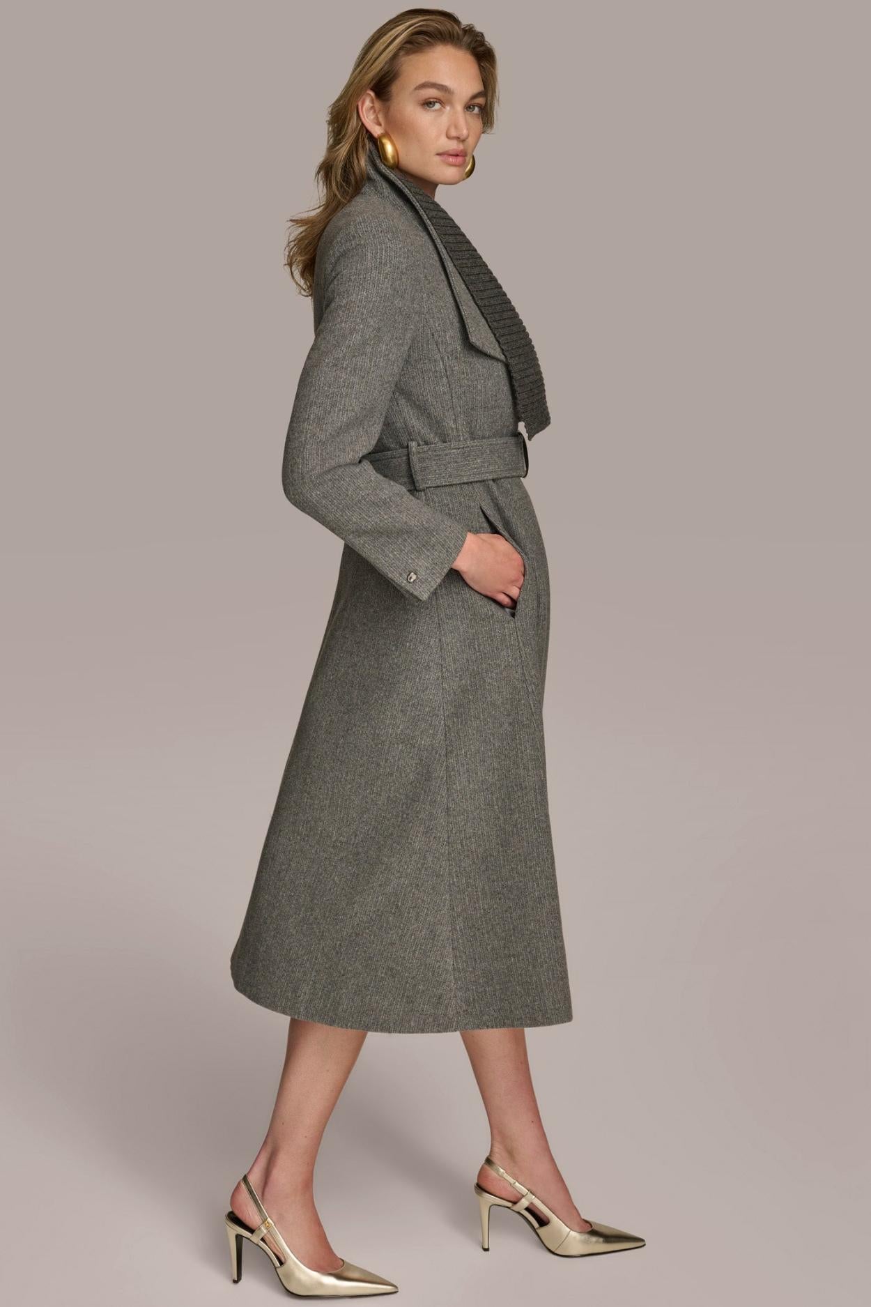 Donna Karan Coats And Jackets | Women WOOL COAT Steel