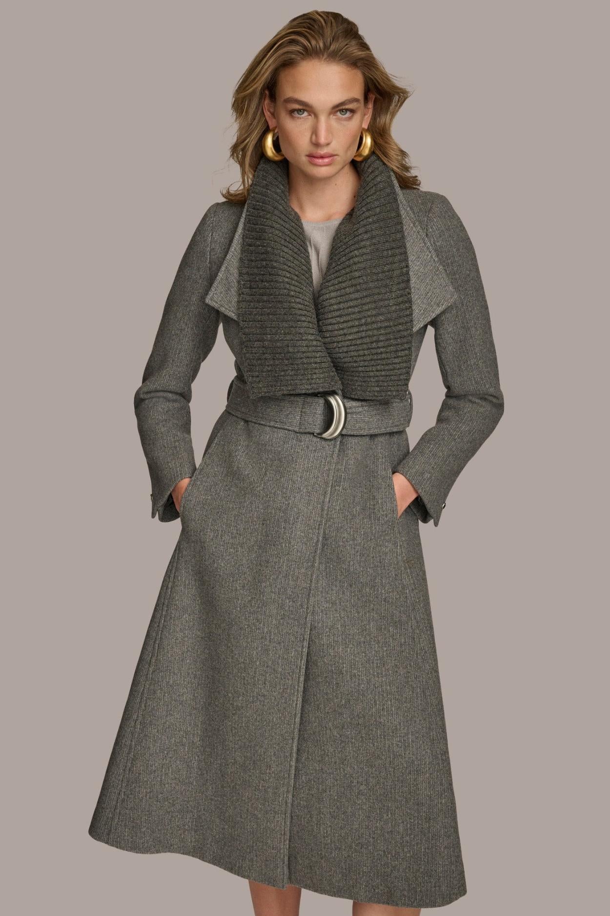 Donna Karan Coats And Jackets | Women WOOL COAT Steel