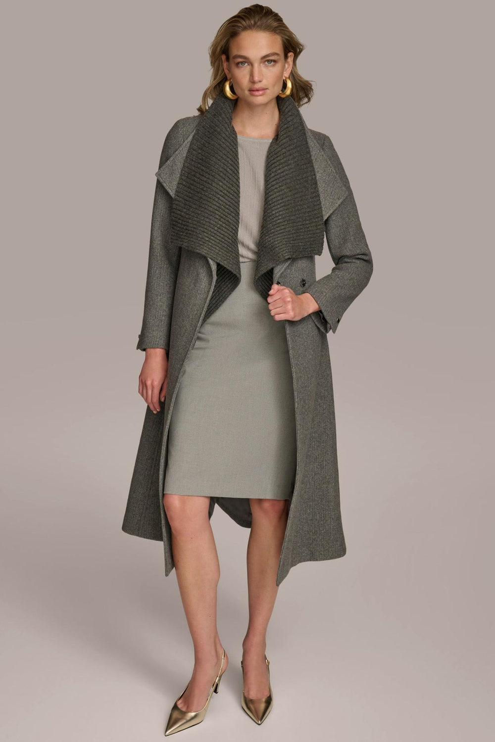 Donna Karan Coats And Jackets | Women WOOL COAT Steel
